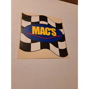 Vintage 60s-70s Macs Checker Race Flag Automotive Chemical Sticker Decal Hot Rod
